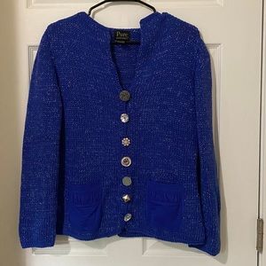 Pure Handknit Cardigan With Button Embellishments